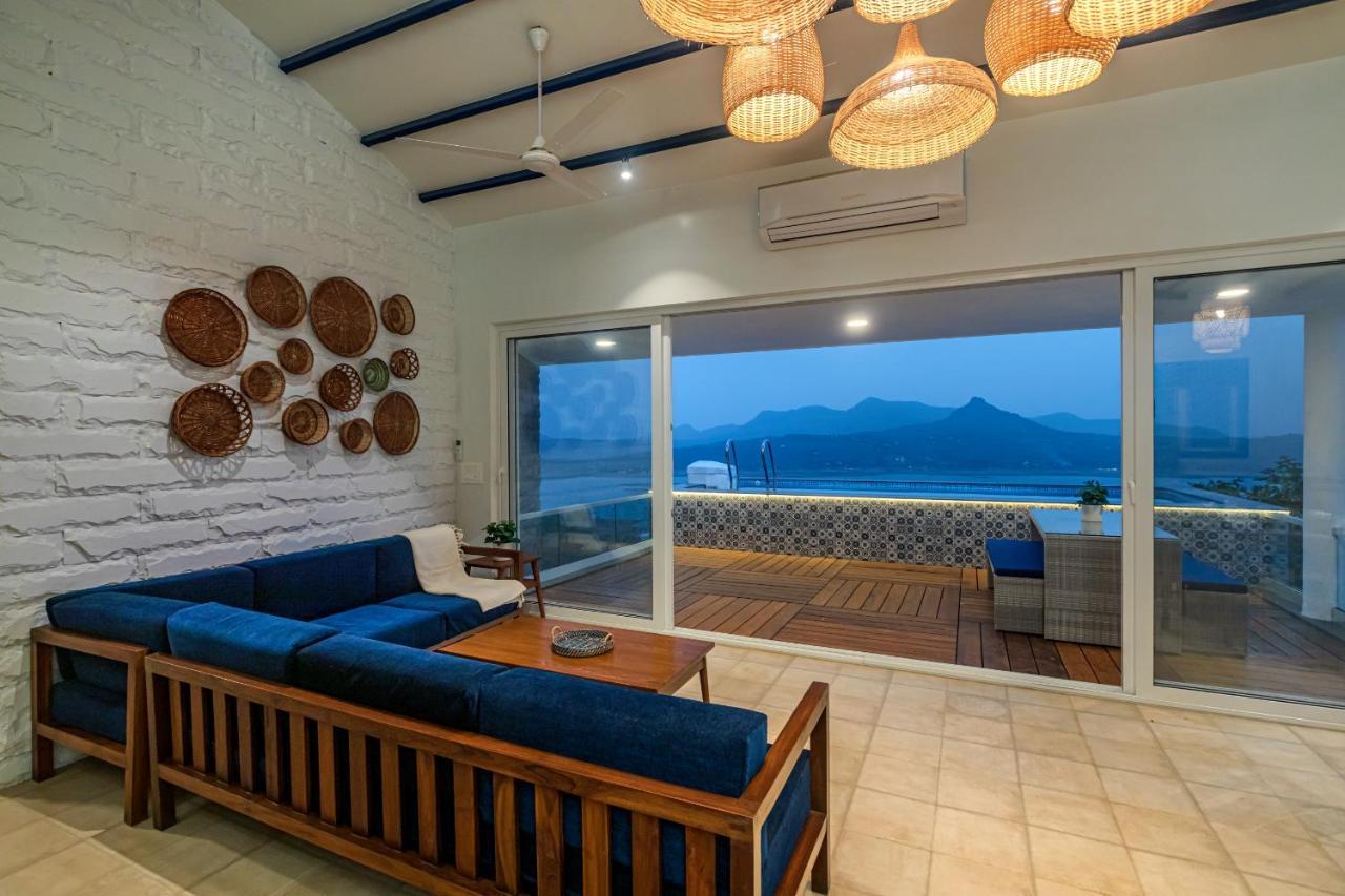 Saffronstays Kaia Waters By Kosha Villas, Pawna - Greek Style Villa With Panoramic View Of Pawna Lake Kolvan Kültér fotó
