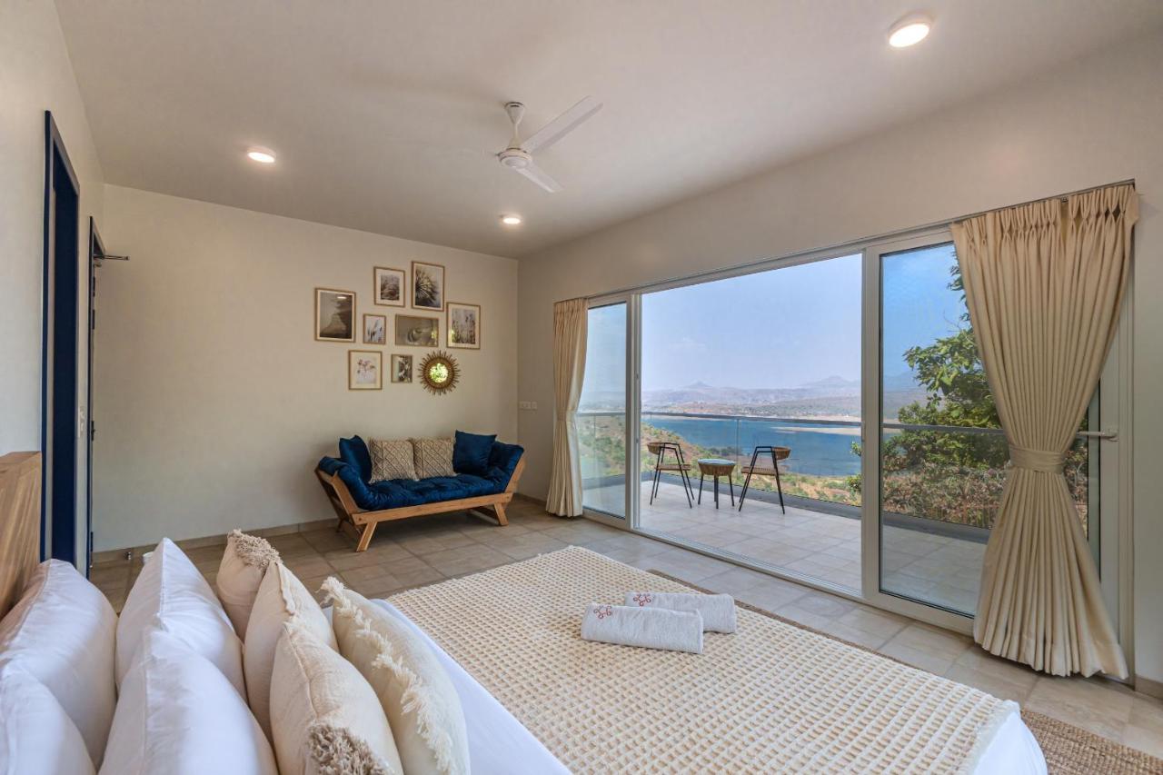 Saffronstays Kaia Waters By Kosha Villas, Pawna - Greek Style Villa With Panoramic View Of Pawna Lake Kolvan Kültér fotó